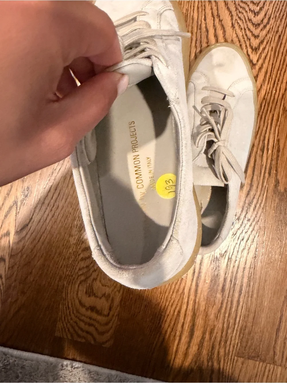 Common Projects Low-Top Sneakers in Beige with Gum Sole